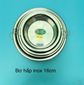 Bơ hấp xửng hấp inox không hít 201  có quai D&H - PHÚC HƯNG PHÁT SG kích thước từ 16cm đến 40cm.