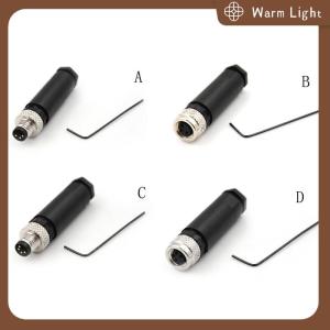 Warm Light Sensor Connector M8 Male Female Screw Threaded Plug Coupling 3 4 Pin A type