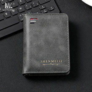LouisWill Mens Wallet Simple Short Soft PU Business Wallet Multi-Card Position Pouch Mini Travel Purses ID Credit Cards Holders