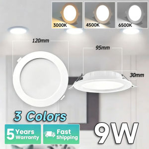 CANMEIJIA 10 Pack Ultra Thin LED Ceiling Light Pin Light Panel Lights 6500K Daylight 6W/ 9W/ 12W/ 18W LED Recessed Downlight for Living Room Bedroom Dining Room