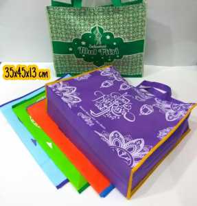 Tas Lebaran Goodie Bag TAS IDUL FITRI JUMBO Tapak FULL JAHIT 35X45cm TERDAPAT TAPAK ALAS BAWAH Tas Lebaran Muat Banyak Tas Spounbond
