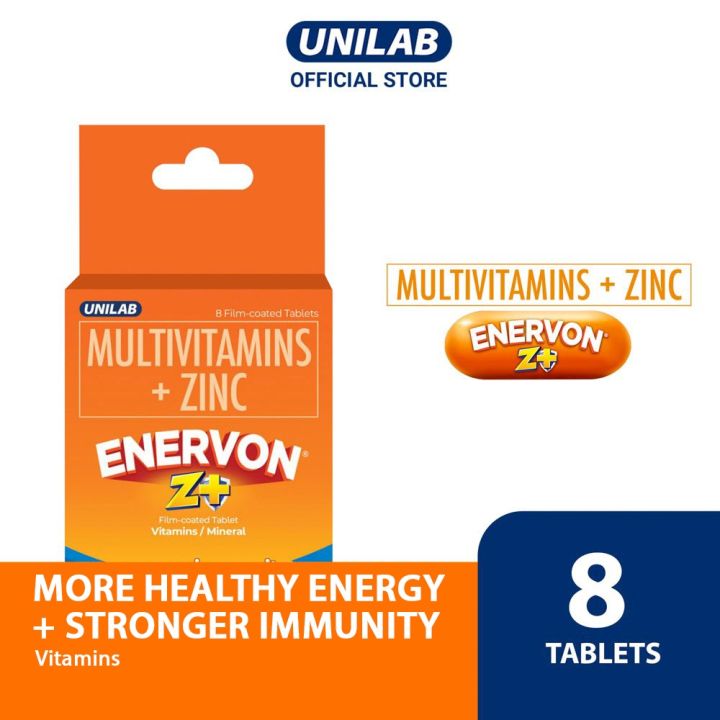 Unilab Enervon Z+ Multivitamins 8 tablets (More Healthy Energy & Stronger Immunity)