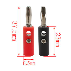 10PCS Banana Plugs Nickel-plated 4mm Terminal Binding Post Adapter Black Red For Sound System Male Banana Plugs