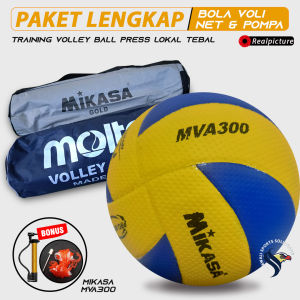 Paket Lengkap Bola Voli Murah Size 5 Latihan Mikasa Empuk Ringan Kualitas Premium