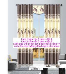 Gấm phi bóng 2 mặt màu xám con công  cản nắng  70% thích hợp không gian ít nắng chưa bao gồm thanh treo