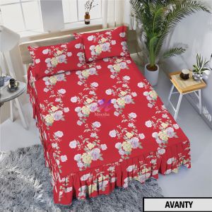 Sprei Rumbai Ukuran 180x200 160x200 No 1 dan 2 King Queen Motif Bunga Dan Abstrak Kotak Hitam Model Rempel