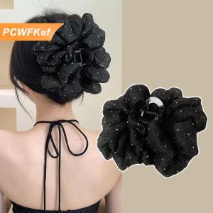 【PCWFKef】 Retro mới Bướm lớn đám mây lưới tóc Clip thời trang đuôi ngựa cá mập lấy Clip cô gái Quà Tặng Phụ kiện tóc
