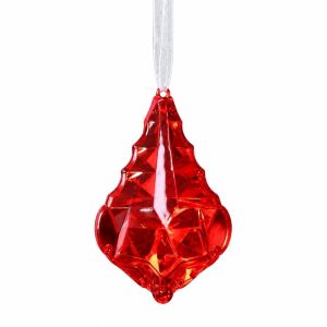 FLYING Nhựa Đồ trang trí cây thông Noel Trong suốt Có cắt dây chuyền hình cương. Nhiều màu sắc Đồ trang trí bằng pha lê. Đồ trang trí cây thông Noel