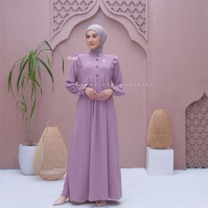 Fahira Dress Gamis Wanita Dewasa Polos Crinkle Kekinian Busui Wudhu Friendly By kalishaofficial