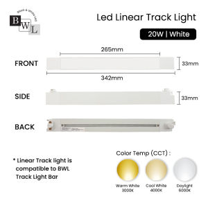BWL LED Linear Track Light 20W Flood Light Linear Light 6000K 4000K 3000K