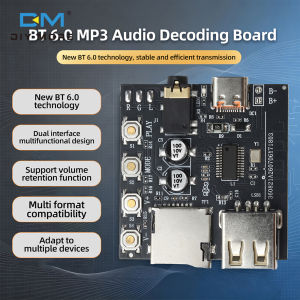 Diymore DC 5V BT 6.0 MP3 Audio Decoding Board Audio Receiver Module Supports AAC Supports Online Tuning Type C Interface