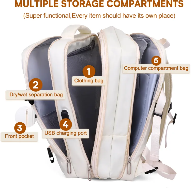 ISLAND ELEPHANT 17 inch Expandable Waterproof Laptop Backpack-USB