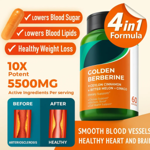 【TK Hot Item】4-in-1 Berberine Blood Sugar Lowering Capsules Supplement Natural Metabolic Support Maintain Blood Balance