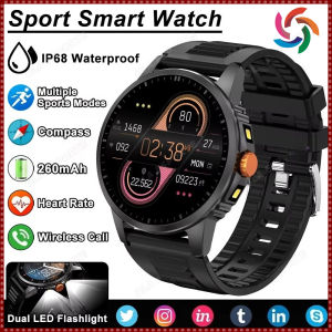 2026 HUAWE1 Smart Watch Mens GPS Sports Outdoor 1.5" AMOLED Screen LED Flashlight Compass Multiple Sports Modes Health Monitoring BT Call Smartwatch 5ATM Waterproof