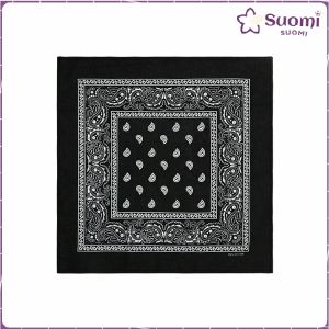 Cotton Fashion Hip Hop Classic Bandana Square Scarf 55cm*55cm Black Red Headband Printed For Women/M