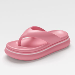 [Free Shipping] WomenS Non-Slip Beach Sandals High-Heeled Thick-Soled Flip-Flops Flat-Heeled For Outdoor Wear Height-Increasing EVA Sandals