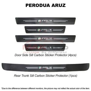 PERODUA ALZA AXIA ARUZ BEZZA MYVI VIVA ATIVA Car Door Carbon Side Sill Plate Step Sticker Protector