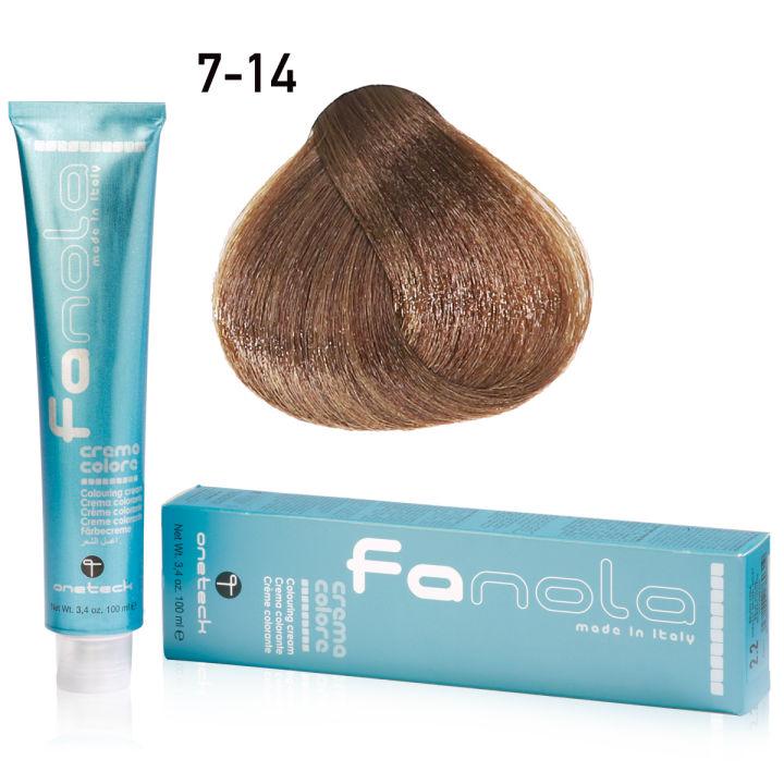 Màu nhuộm Fanola Tobacco 7.14 100ml + Oxy 120ml + Chén cọ nhuộm