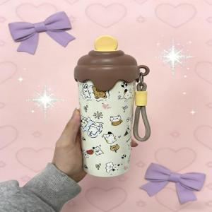 VIVOLILV 2-3 Days Delivery🚚Large Capacity 650ml Thermos Bottle 316 Stainless Steel Insulated Cup Cartoon Portable Leakproof Straw Mug