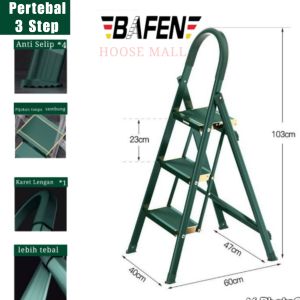 BAFEN Tangga Rumah Lipat 3/4/5/6 Step Tangga Lipat Household Steel Ladder Tangga Lipat FULL ALUMINUM