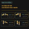 Cáp sạc nhanh 4 trong 1 chuẩn 65w, sạc nhanh cho tất cả các loại điện thoại ( Siêu Bền ). 