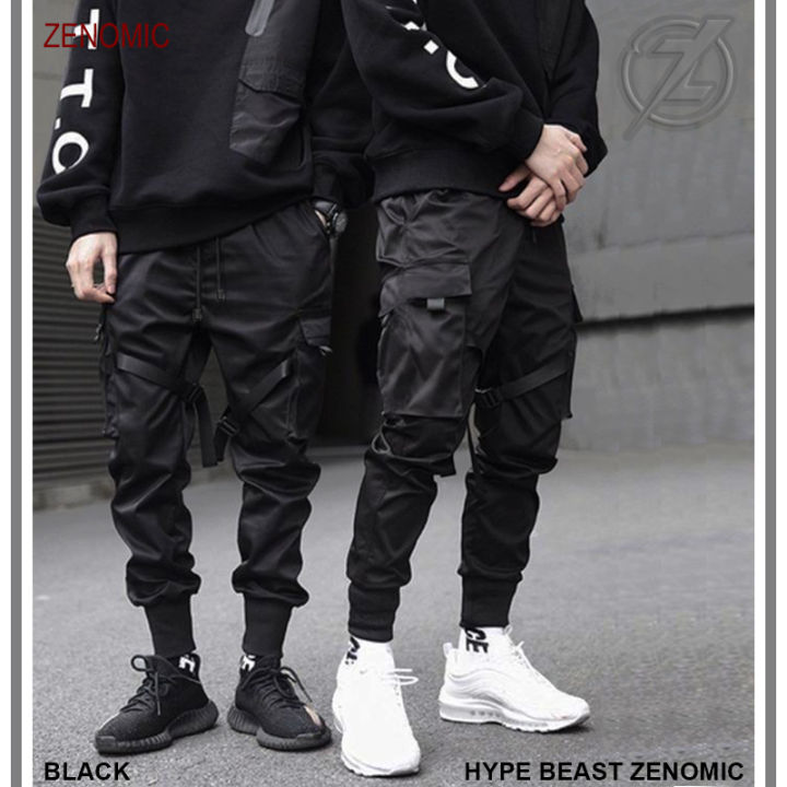 Celana Joger Hip-Hop Hypebeast Zenomic Black One Fit Jogger