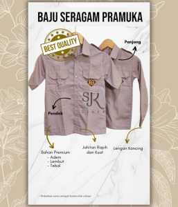 Baju Pramuka Laki Laki Lengan Panjang/Pendek Kain Oxford