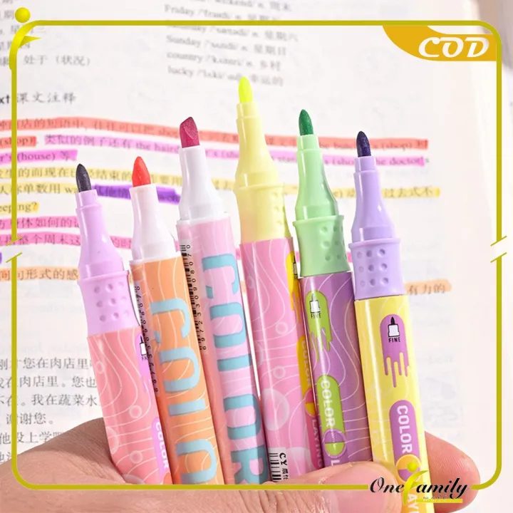 ONE-A114%20Highlighter%20Pastel%202%20Sisi%20Isi%206pcs%2012%20Warna%20/%20Spidol%20Penanda%20Teks%20Set%20Alat%20Tulis%20Sekolah%20-%20Image%208