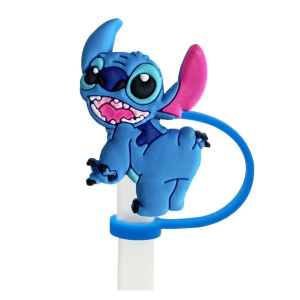 Stitch Silicone Straw Cap 8/10MM Universal Anti-dust Cover Food Grade Material Reusable Cartoon Cup Accessories for Straw