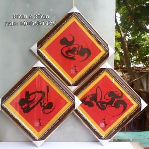 Bộ 3 tranh Tâm Đức Nhẫn . Quà tặng tranh Thư pháp mừng tân gia khai trương. Quà tết.