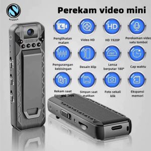 SCUDOS SPYCAM Mini kamera cctv HD 1920P 180° Mini Camcorder Dash Cam Police Body Motorcycle Bike Motion Camera Desain Magnetik Rekaman Panggilan HD Klip Belakang Desain Camera Mini Original UPUPIN