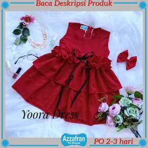 Yoora Dress | Baju Anak Perempuan dan Dewasa | Kostum Natal Pesta Ulang Tahun Couple Murah Azzafran