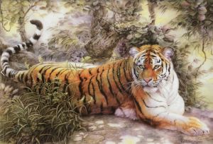 Tranh dán tường 3D Con Hổ kt 1m2*1m6