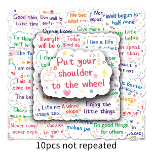 50pcs Inspirational English Phrases Stickers for Notebook Scrapbooking Craft Supplies Vintage Motivational Phrases Stickers