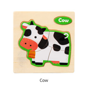 DreamBaby Mainan Edukasi Puzzle Kayu Puzzle Anak Macam Hewan Cow Rooster Cat Fish Sheep Butterfly/ Jigsaw Puzzle anak