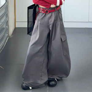 Little RD Girls Colorful Belt Cargo Pants 2025 Stylish Little Girls Fashion Versatile Korean Style Fashionable Wide-Leg Pants