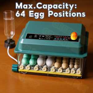Greenpets Automatic Egg Incubator 36-Tray Digital Humidity Control with Auto Flip Adjustable Egg Spacing Fahrenheit Display Suitable for Chicken Duck Goose Bird Eggs Quail Eggs