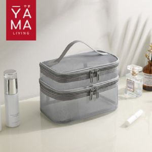 Yama Kesho Double Layer Makeup Bag Tas Kosmetik Pouch Skincare Travel Organizer Toiletries