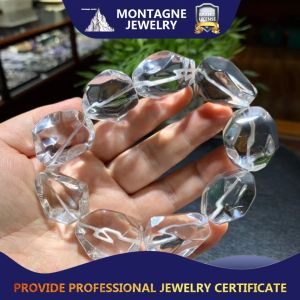 Montagne Jewelry Natural 29x25mm High Grade Irregular Shape Crystal Bracelet Cuff