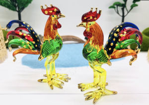 ไก่ไอ้ไข่ ไก่แก้บน แก้ว รุ่นไก่พระลอ สายรุ้งชุบทอง 7 cm ราคาต่อตัว ไก่แก้บนไอ้ไข่ ไก่แก้ว ของไหว้ไอ้ไข่ ราคาส่ง ของตกแต่งบ้าน