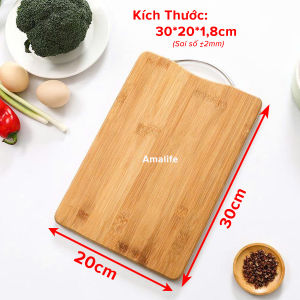 Combo 2 Chiếc Thớt Tre Tự Nhiên Thái Đồ Sống Và Đồ Chín Thớt Gỗ Tre Kháng Khuẩn Chống Mốc Không Mùn Có Tay Cầm Khuy Cài