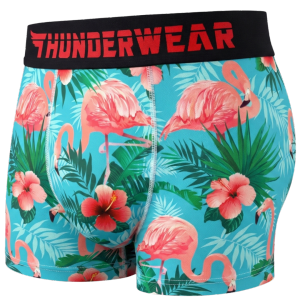 [SG BRAND] THUNDERWEAR Mens Cooling Underwear Sport Quick Dry Trunks - PEACOCKING FLAMINGO