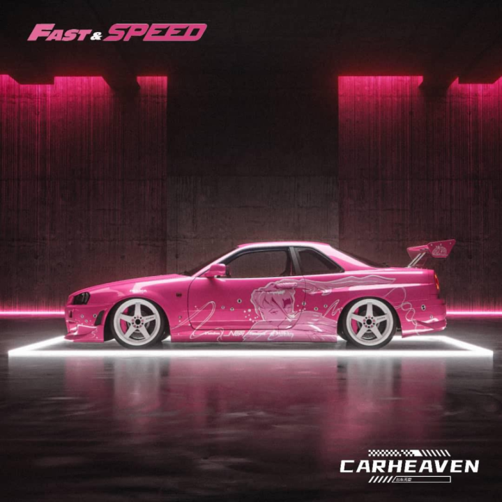 Fast Speed 1/64 Scale Nissan Skyline GT-R R34 Z-Tune HighWing FNF Suki ...