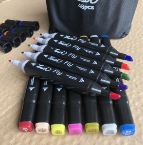 Bút màu dạ màu marker Touch 48 cây tặng kèm túi