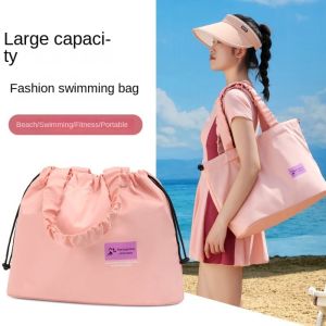 KODUS Large Capacity Swimming Shoulder Bag with Handle Dry Wet Separation Beach Bag Fashion Drawstring Design Fitness Hand Pouch Gym