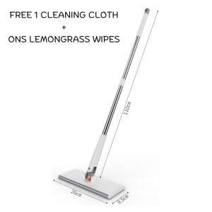 [Free Gifts] Flat Mop Lazy Mop Automatic Wet and Dry Sweeper Mop Hands Free Mop Cleaning Mop Free Lemongrass Wipes