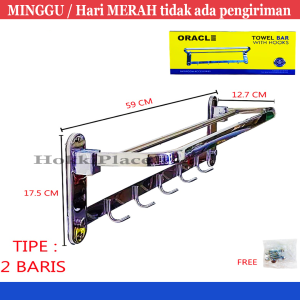 Rak Handuk Lipat Stainless SUS 304 Gantungan Handuk Hotel