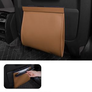 DOUBLEL Waterproof Car Garbage Bag Storage Pocket Leather ic Adsorption Storage Bag Creative Leak-proof Seat Hanging Trash Can Car Interior Supplies