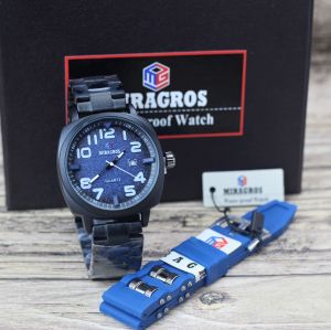 Jam tangan Pria Miragros 6006M tali rantai tanggal aktif analog original