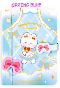 BUKU DIARY JOURNALING SCARPBOOK HARDCOVER KANCING MAGNET MOTIF ANIME LUCU CATATAN HARIAN BUKU MEMO ISI 128 LEMBAR BERWARNA